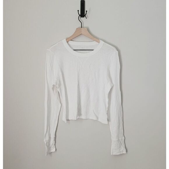 Aerie Waffle Long Sleeve Size Extra Large in White - Picture 1 of 4